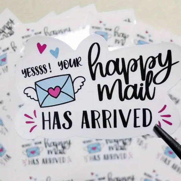 HAPPY MAIL HAS ARRIVED STICKERS -100 - Picture 3 of 4